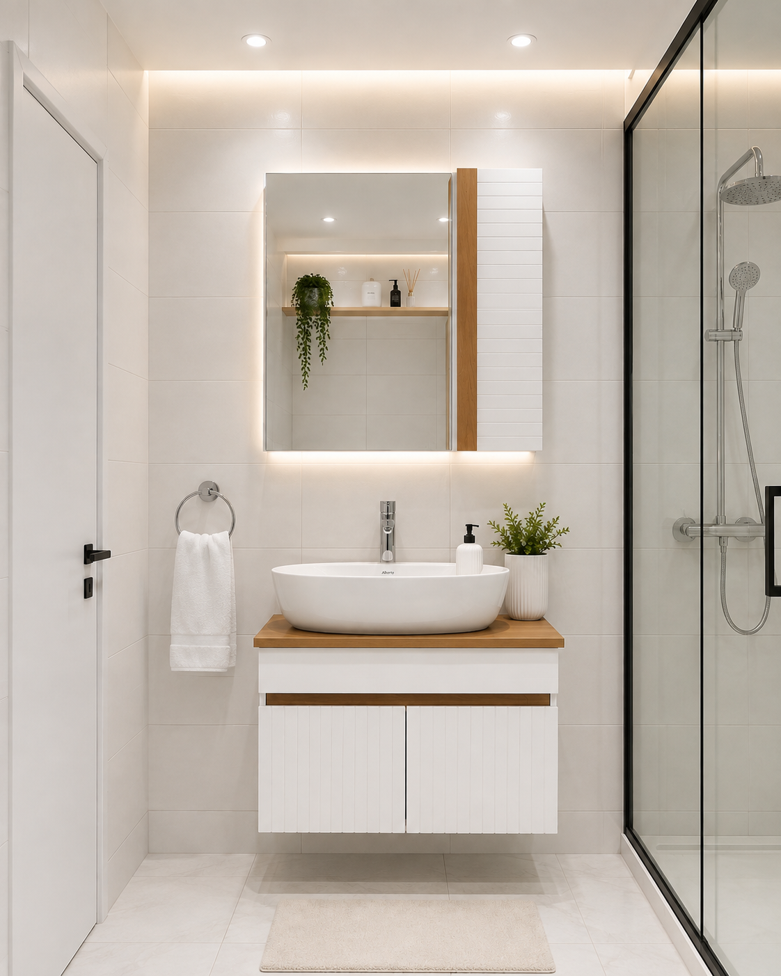 فول ست کابین روشویی pvc دو درب