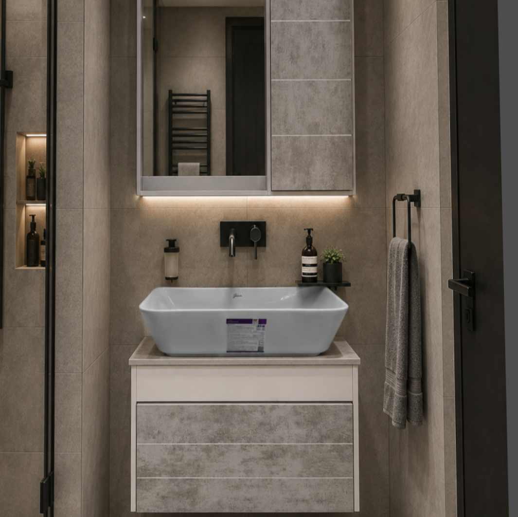فول ست کابین روشویی pvc  طرح چوب